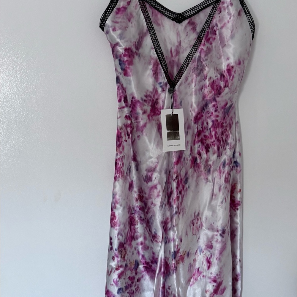 Multicolor Slip Dress with Black Trim (NWT)